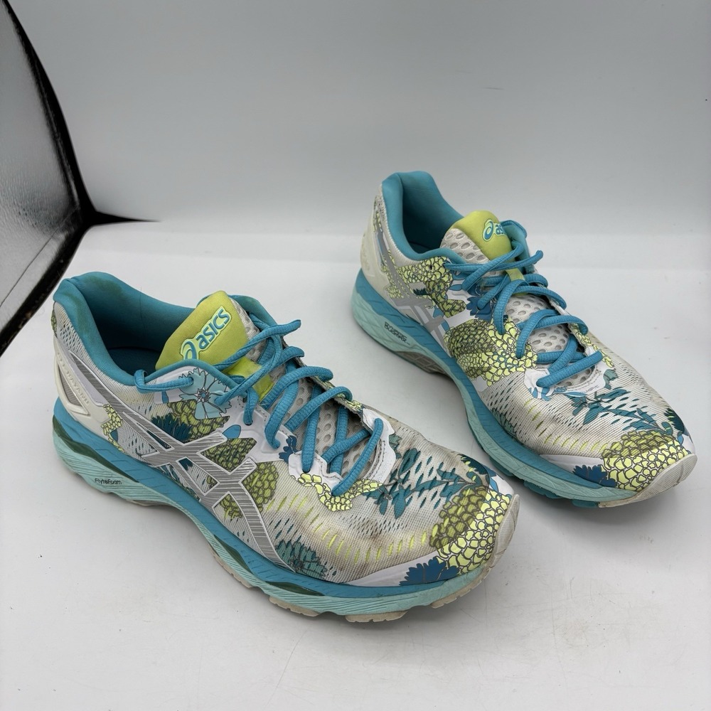 Asics Shoes Womens Size 9.5 Gel Kayano 23 T6A5N White Teal Run Walk Sneakers‎